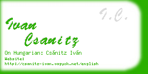 ivan csanitz business card